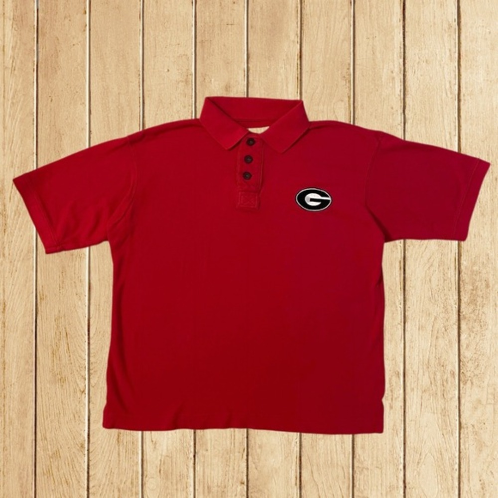 Colony Vintage Georgia‎ Bulldogs Mens Red Polo Shirt Short Sleeve Size Large